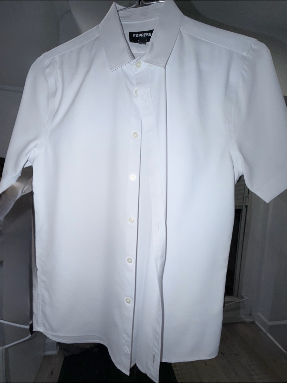 Express Men’s Short Sleeve White Button-Down Shirt